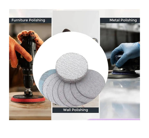 High Grade 100 Pcs 4 Inch Hook And Loop White Sandpaper For Dry Grinding And Polishing with various polishing applications.