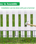 Installing 25 Pack Animal Barrier Fence For Garden, 17 Inch High By 27 Feet Long Rustproof Metal Wire Border Fence in yard