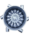 Top view of Beast 3000W Water Turbine Generator for Off Grid Outdoor Use Portable Micro Hydro System with 6 PVC Pipes 50mm 220V