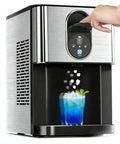 Party Ready Nugget Ice Maker For Countertop With 44 Lbs Per Day dispensing ice into a glass