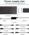 Dimensions and plug details of 42V 2A electric scooter charger universal replacement with 7 plugs for 36V 10S lithium ion battery