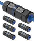 Outdoor IP68 Cat6 Shielded Ethernet Coupler 6 Pack Waterproof RJ45 Connector For CAT5E CAT5 Rugged Weatherproof Ethernet Extender For IP Cameras And PoE Devices 3.2in.