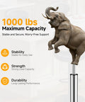 Beefed Up Heavy Duty 1000 Lbs Gas Lift Cylinder Replacement With 19.5 To 28 Inch Adjustable Height showcasing weight capacity with elephant