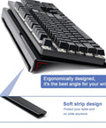 Black Acrylic Tilted Keyboard Stand For Ergonomic Typing With Silicone Anti Slip Strip, 17 By 5.7 Inch Keyboard Tray shown angled