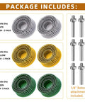 Six Pack Two Inch Bristle Disc Set With One Quarter Inch Shank Grit 50 80 120 For Metal Deburring Blending Finishing And Abrasive Coating Removal On Steel Aluminum And Hard Metals