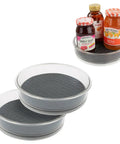 Two Pack 7.5 Inch Lazy Susan Turntable Organizer For Cabinets Fridge Pantry And Tabletop Must Have Space Saving Spice Rack