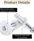 Close-up of Spring Loaded Bi-Fold Door Top Roller Guide Wheel And Pivot Kit showing stainless steel shaft and plastic components.