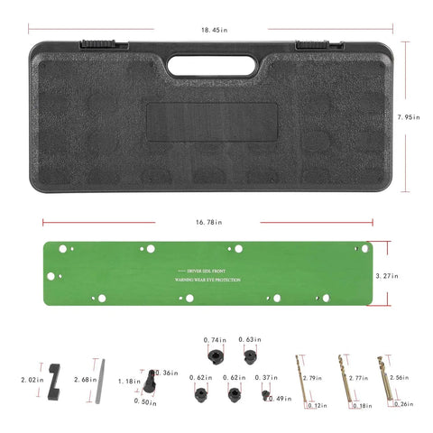 Heavy Duty Exhaust Manifold Drill Template Bolt Removal Tool Kit For Dodge 5.7L Hemi And Ram 1500 Garage Ready layout with tools and case.
