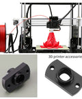 Six Piece T8 Lead Screw POM Nuts Z Axis Replacement Trapezoid Motor Screws Compatible With Creality Ender 3 Pro CR 10 3D Printers Hella Smooth 2mm Thread. Z axis component in focus, heavy-duty black POM material.