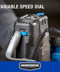 Close-up of 10 Amp Variable Speed Plunge Router Kit With Parallel Guide And Vacuum Adapter, showing variable speed dial.