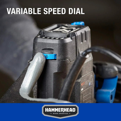 Close-up of 10 Amp Variable Speed Plunge Router Kit With Parallel Guide And Vacuum Adapter, showing variable speed dial.