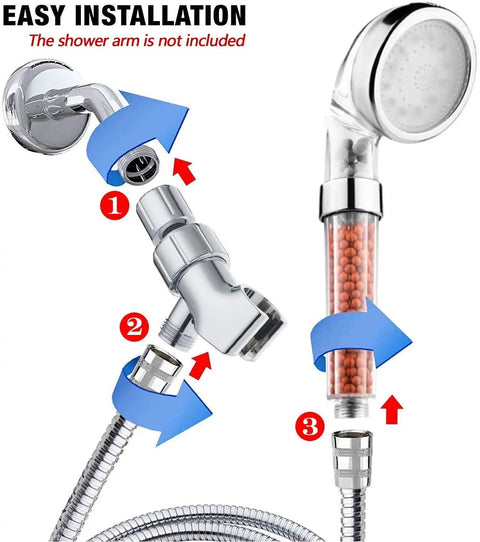 Installation guide for Led Shower Head With Hose And Arm Bracket Delivers High Pressure Filtration For Dry Skin And Hair Loss Handheld Design
