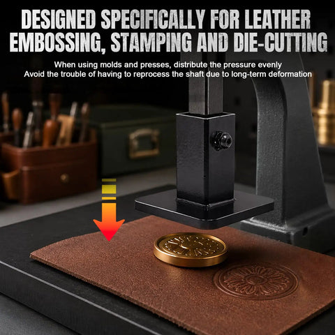 Arbour Press Foot Attachment For Leathercraft And Die Cutting, metal platen, stamping leather with quick template cuts