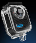 GoPro MAX2 Waterproof Dive Case with 50M Depth Rating, PC shell, glass lens, front view for snorkeling and deep sea adventures