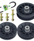 2 Pack Heavy Duty Idler Pulleys And Belt Replacement Kit 532194326 532194327 532130969 with bolts and belt visible