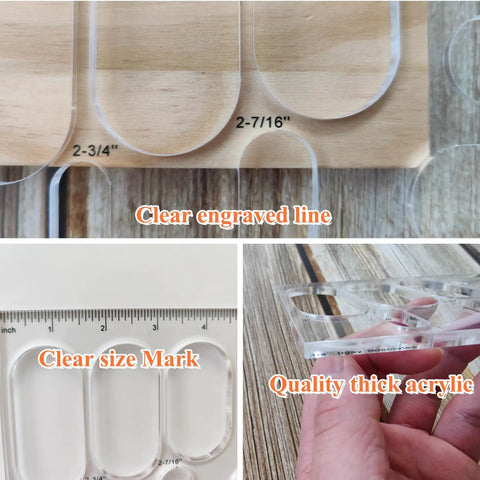 Reliable Acrylic Router Template For Woodworking Diy Bowtie Joint And Grommet Inlay Guide Kit quarter inch thick laser cut jig tool with clear markings.