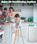 Family enjoying cooled kitchen with Flexible 5.9 Inch Diameter 80 Inch Length Universal Counter Clockwise AC Exhaust Vent Hose