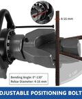 Heavy Duty Portable Electric Hydraulic Rebar Bender With Pure Copper Motor Bends 4To16Mm Steel Rebar From Zero To 130 Degrees In Five Seconds, adjustable positioning bolt detail.