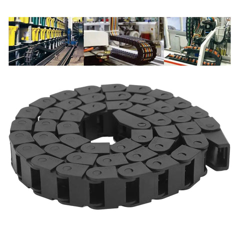 1M Black Nylon Cable Drag Chain With 10x15mm Inner Size Wire Carrier Chain Built Tough Reinforced PA66 Energy Chain