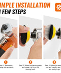 Installation steps for 2 Inch Pneumatic Mini Orbital Sander Kit With 2 In 1 Air Right Angle Grinder Polisher Surface Prep Tool