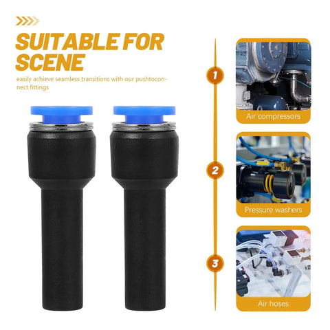 Check Out This 5-Piece Blue Straight Push-Fit Pneumatic Tube Reducer Coupler Kit With Quick Connect Plastic Air Hose Fittings For Industrial Gas Systems That Save Big Temps And Cash While Making Your Job Easy Peasy Every Single Day. blue push-fit pneumatic reducer couplers