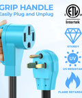 Heavy Duty NEMA 6-50P To 14-50R EV Charger Adapter Cord with Grip Handle, ETL Listed, ideal for indoor outdoor Tesla charging