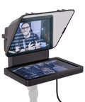Top Shelf Teleprompter With Bright Built In Screen for script reading, featuring clear text display on a compact design.