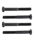 Four metal bolts from Cadillac Escalade 1999 And GMC C1500 1988 To 1998 Rear Leaf Spring Shackle Repair Kit With Bushing Replacement.