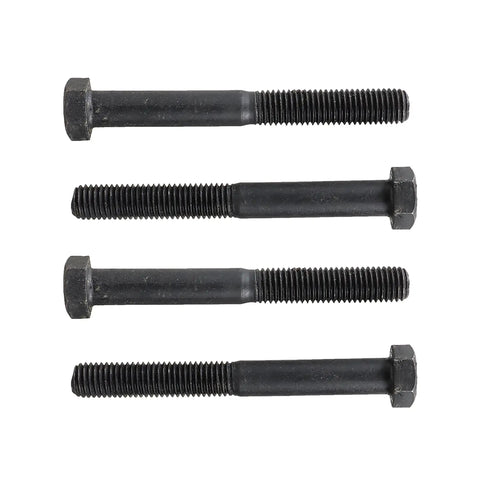 Four metal bolts from Cadillac Escalade 1999 And GMC C1500 1988 To 1998 Rear Leaf Spring Shackle Repair Kit With Bushing Replacement.