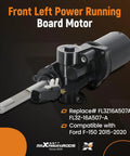 Power Running Board Motor For Ford F-150 2015 To 2020 Front Left Driver Replacement With OEM FL3Z16A507A FL3Z-16A507-A Durable Long Lasting Build And Universal Mounting Holes For Easy Bolt-On Install And Smooth Step Access. Black metal motor with wiring connector