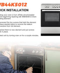 Installation steps for Oven Bake Element Replacement WB44K5012 For GE Hotpoint Kenmore Ranges with an open oven view