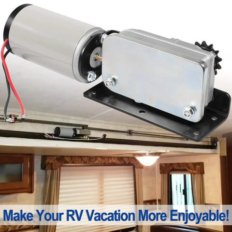 225008 RV Slide Out Motor And Gear Housing Replacement mounted in RV interior