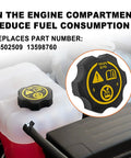 Radiator Expansion Tank Cap Replacement Fits Chevy GMC Cadillac Buick Saab Dodge Jeep Compatible With 13502509 shown on a coolant tank