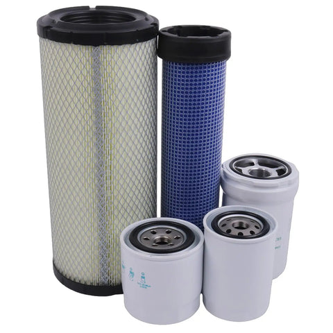 Maintenance Filter Kit For Kubota SVL75 And SVL75-2 HST Loaders SN 26157 And Below With Oil Filter, Hydraulic Filter, Fuel Filter, Outer Air Filter And Inner Air Filter