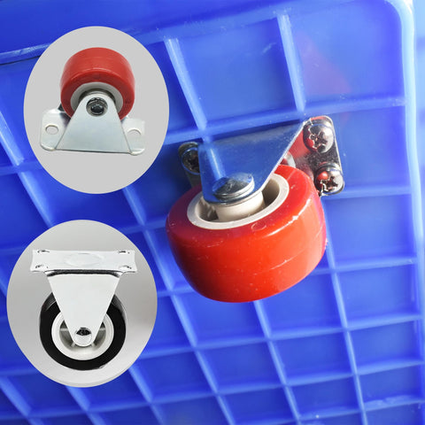 1.5 Inch Rigid No Swivel Plate Caster Wheels For Furniture And Workbenches Hard Rubber Wheels With Six Pack Screws Included