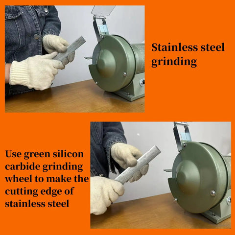 Bench Grinding Wheel 6 Inch Green Silicon Carbide 80 Grit For Sharpening Carbide Tools and Grinding Non Ferrous Metals in use