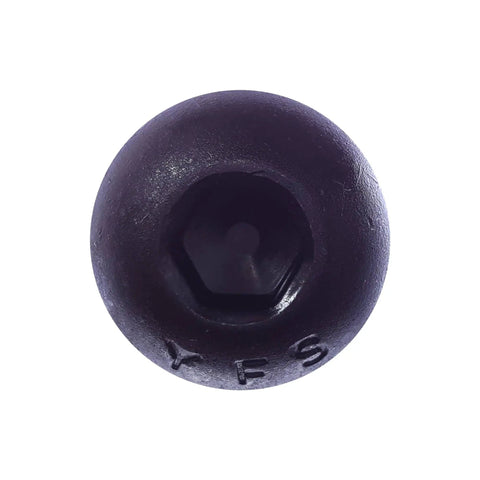 Rugged 8 32 By 1 4 Inch Button Head Socket Cap Screws With Allen Hex Drive Black Oxide Finish On Tough Alloy Steel Fully Threaded For Any Shop Setup Built Tough As Nails Pack Of One Hundred head view with hex drive