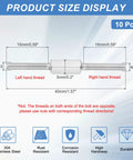 PATIKIL M3x40mm double-ended threaded stud, 10 pcs, 304 stainless steel; left & right hand threads for furniture