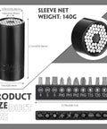Must Have Pro Grade Flexible Drill Bit Extension Set parts with size dimensions, includes magnetic extender, hex bits, sockets.
