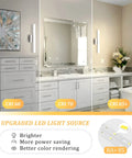 Modern Vanity Light Above Mirror 16 Inch 9W Soft Shadow Free Makeup Friendly Chrome Finish Bathroom Bar Light Natural White 4000K Non Dimmable For Small Spaces illustrated in a bathroom setting.