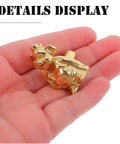 Hand holding Vintage Brass Pig Shaped Drawer Pulls Chinese Style Decorative Cabinet Handles For Small Drawers Dressers Wardrobes And Storage Boxes Retro Hardware With Easy Maintain Shine