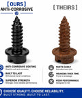Heavy Duty License Plate Screws With Rustproof Finish Black Stainless Steel Bolt Kit comparison of anti-corrosive and rusted screws.