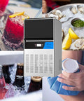 Boost Your Home Bar With This Compact Countertop Nugget Ice Maker, featuring drinks and crushed ice for cocktails.