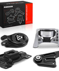 Straight Up Heavy Duty Engine Motor And Transmission Mount Kit With Solid Torque Strut For Mazda 3 2010 To 2013 And Mazda 5 2012 To 2015 Automatic Transmission, four mounts displayed on a black box.