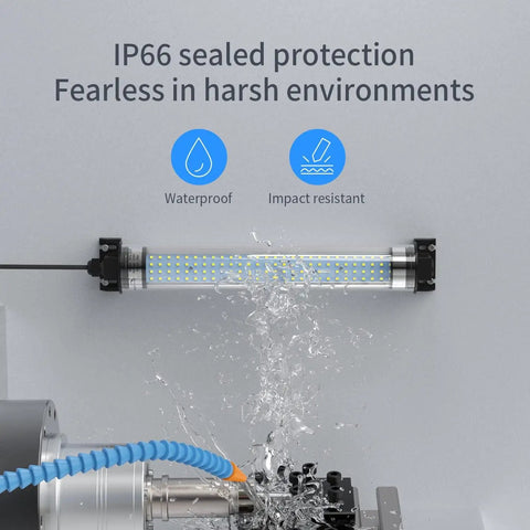 Heavy Duty LED Work Light For Shop And Garage, Explosionproof Tube Light, IP67 Waterproof in workshop spray test showing impact resistance.
