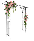 Sturdy Steel Garden Archway For Weddings And Yard Vibes, Multi Purpose Arbor With Lattice Side Panels for Climbing Plants with roses
