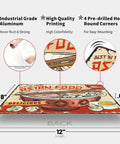 Kickin Retro Ramen Metal Sign Wall Decor For Kitchen And Home Office Asian Food Tin Sign 8 By 12 Inch showing dimensions and features