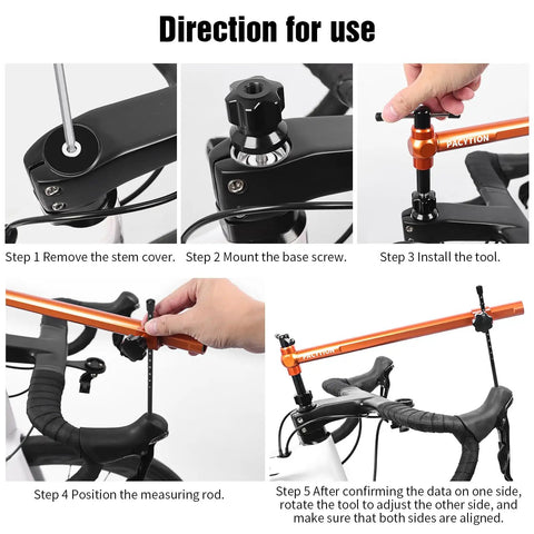 Using Derailleur Hanger Alignment Gauge And Road Bike Dual Control Lever Alignment Tool for adjusting bike levers.
