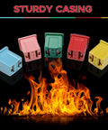5 assorted low profile blade fuses in blue, pink, green, red, and yellow colors on a reflective surface for electrical protection, 10 Piece Mini Fuse Assortment Kit With Low Profile Blades For Trucks Cars And Rv Whips Hella Reliable 20A To 60A Electrical Protection Perfect Road Gear For Atv Carts And Heavy Duty Rigs Your Ride Absolutely Demands.