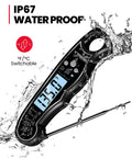 Ultra Fast Instant Read Digital Meat Thermometer with Backlit LCD Waterproof Probe being splashed with water